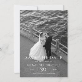 Reserve A Data Casamento com Foto Moderna Minimalista para Salvar