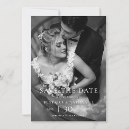 Reserve A Data Casamento com Foto Moderna Minimalista para Salvar