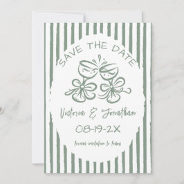 Reserve A Data Casamento com Foto Moderna Verde e Branco