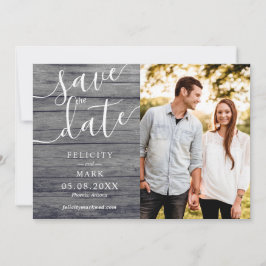 Reserve A Data Casamento com Foto Personalizada Tipografia Rustic