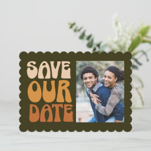 Reserve A Data Casamento com Foto Recortada em Oliva Mostarda dos