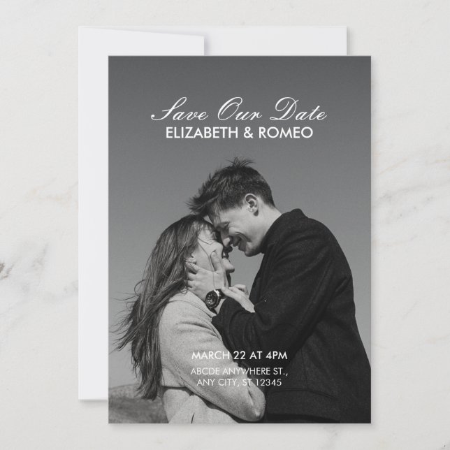 Reserve A Data Casamento com foto simples  (Frente)