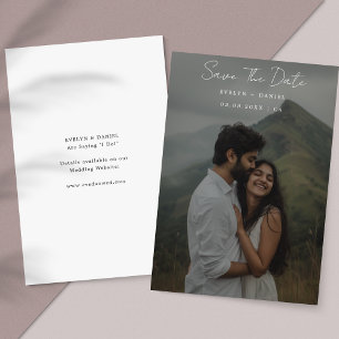 Reserve A Data Casamento com Foto sobreposta em Preto e Branco
