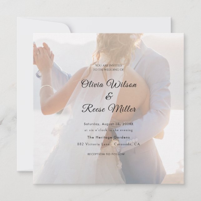 Reserve A Data Casamento com Foto Sobreposta em Preto e Branco Si (Frente)