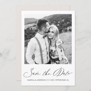 Reserve A Data Casamento com Fotografia Simples Taupe Calliografi