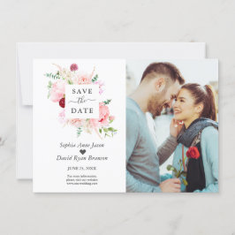 Reserve A Data Casamento com Fotografias das Flores Vermelhas Cor