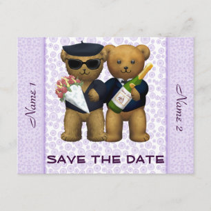 Reserve A Data Casamento com gay - Salve a data - Lilac Teddy Bea