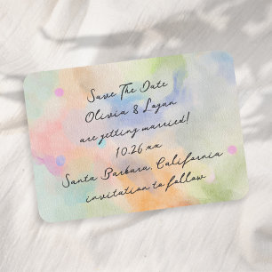 Reserve A Data Casamento com Grafismo Moderno em Aquarela Abstrat