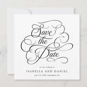 Reserve A Data Casamento com Letra de Caligrafia Moderna e Elegan