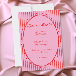 Reserve A Data Casamento com Listra de Aquarela Rosa Vermelha Cap