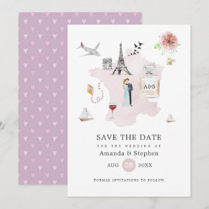 Reserve A Data Casamento com Monograma de Destino em Paris com Aq