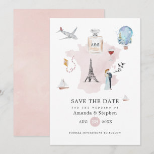 Reserve A Data Casamento com Monograma de Destino em Paris com Aq