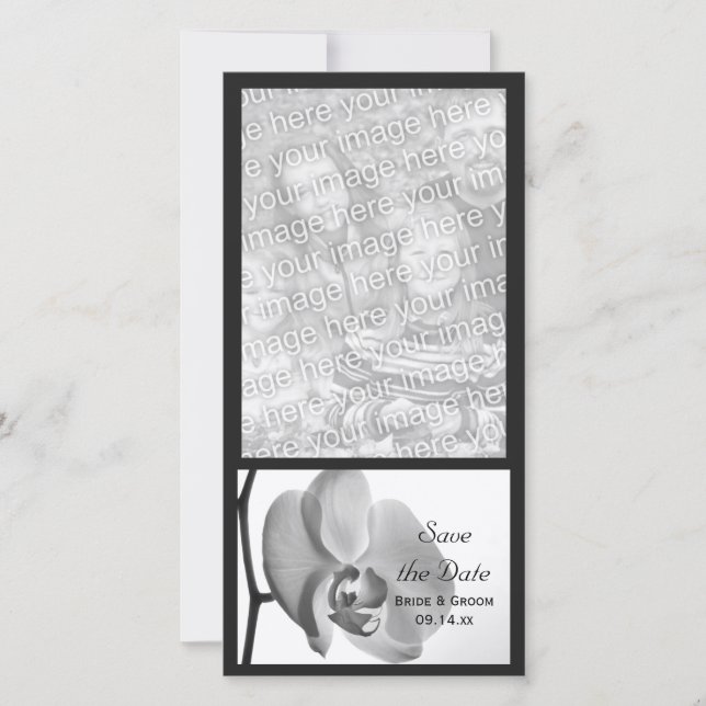 Reserve A Data Casamento com Orquídea Branca Salvar a Data (Frente)