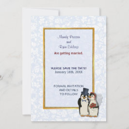 Reserve A Data Casamento com Pinguins - Salve a Data