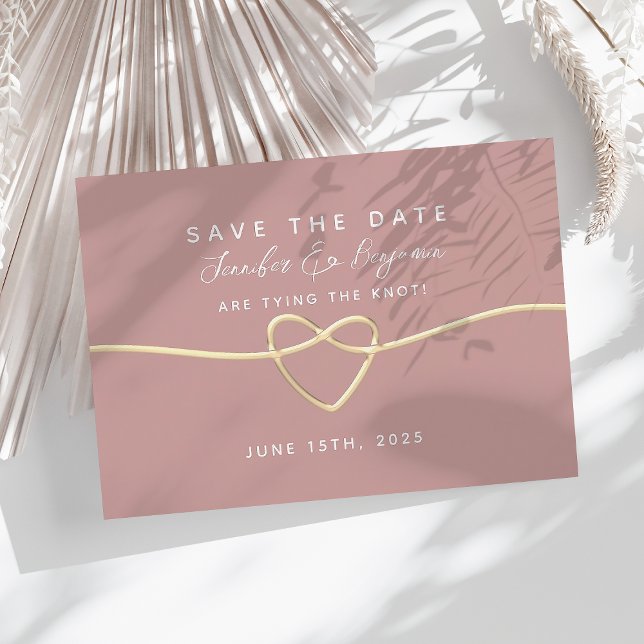 Reserve A Data Casamento com Roteiro Rosa Empoeirado (Criador carregado)
