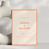 Casamento com Tipografia Minimalista Laranja Moder