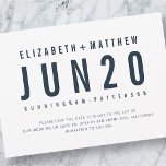 Reserve A Data Casamento com Tipografia Moderna   Minimalista<br><div class="desc">Composta por uma tipografia sans serif de tamanho simples e contrastante. Tudo contra um pano de fundo de azul puro. Estes elementos são simples,  sem absurdos e modernos. Este foi projetado pelo White Paper Birch Co. exclusivo para Zazzle. Disponível aqui: http://www.zazzle.com/whitepaperbirch</div>