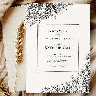 Reserve A Data Casamento com Verde Branco e Negro