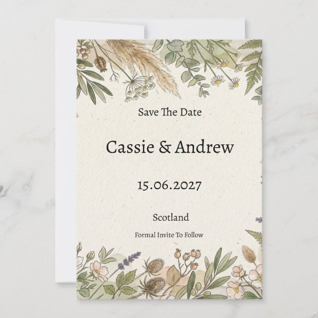 Reserve A Data Casamento com Verde da Pampa (Frente)