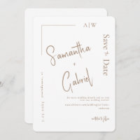 Casamento Contemporâneo Branco Salvar a Data