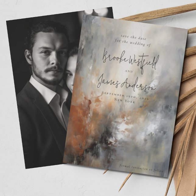 Reserve A Data Casamento Contemporâneo de Abstrato de Pintura Mod (Criador carregado)