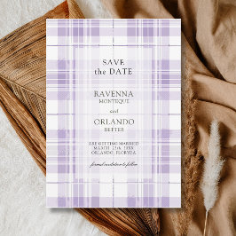 Reserve A Data Casamento Country Xadrez Roxo Ameixa Retro