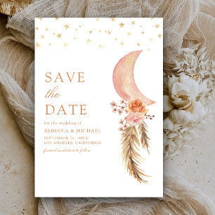 Reserve A Data Casamento Crescente Floral Terroso Pampas
