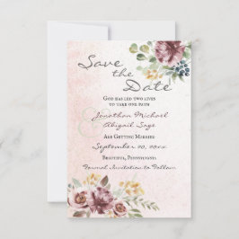Reserve A Data Casamento Cristão-Floral Rosa-Rosa-Blush da Elegan
