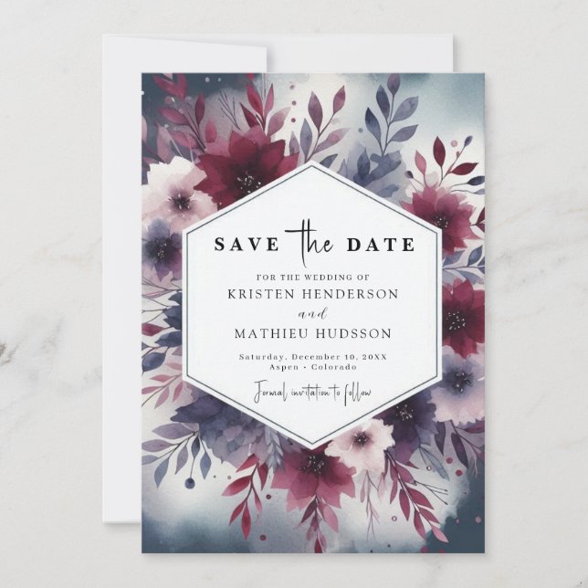 Reserve A Data Casamento Cute Burgundy (Frente)