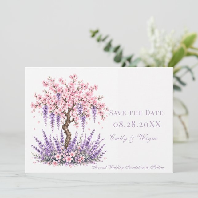Reserve A Data Casamento da Cerejeira Lavanda (Em pé/Frente)
