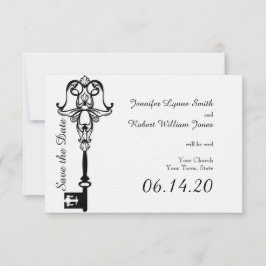 Reserve A Data Casamento da Chave Negra e Branca Salvar a Data