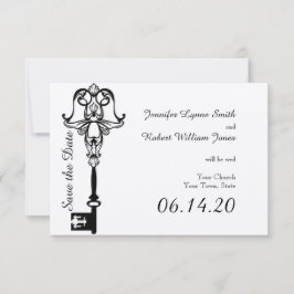 Reserve A Data Casamento da Chave Negra e Branca Salvar a Data