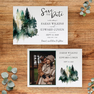 Reserve A Data Casamento da Floresta Rustic Watercolor Salva a Da