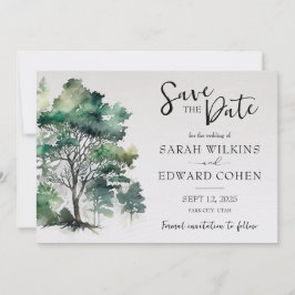 Reserve A Data Casamento da Floresta Rustic Watercolor Salva a Da