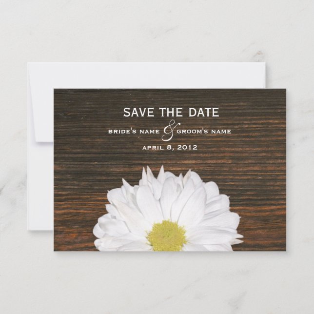 Reserve A Data Casamento Daisy & Barnwood Salve A Data (Frente)
