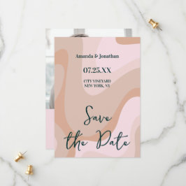 Reserve A Data Casamento das Ondas Retro Rosa