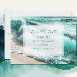 Reserve A Data Casamento das Ondas Turquesas Ocean Salva a Data