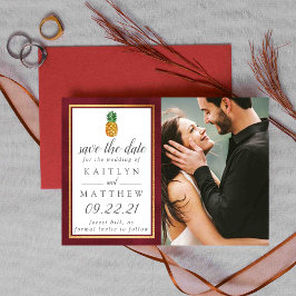 Reserve A Data Casamento De Abacaxi Tropical Salvar A Data