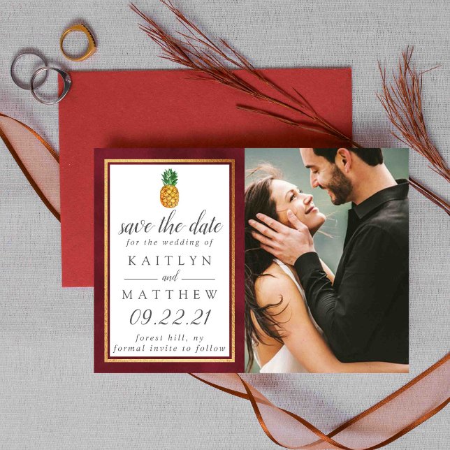 Reserve A Data Casamento De Abacaxi Tropical Salvar A Data (Criador carregado)