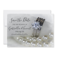 Casamento de Anéis de Diamante e Pérolas Salva a D