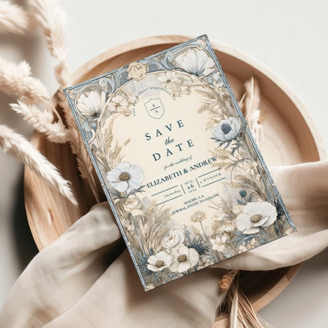 Reserve A Data Casamento de Anêmona Azul Empoeirada (Criador carregado)