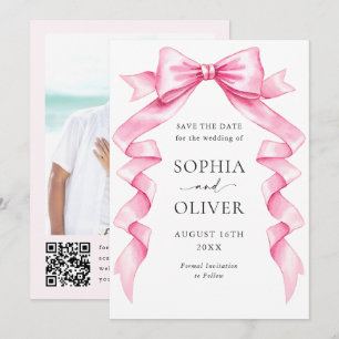 Reserve A Data Casamento de Arco de Mão Rosa-Rosa-Elegante