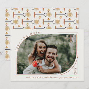 Reserve A Data Casamento de Arte Fotográfica com Linha Art Déco M