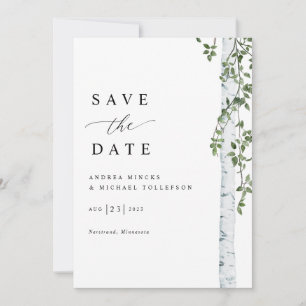Reserve A Data Casamento de Árvore de Birch Simples