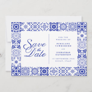 Reserve A Data Casamento de Azulejo Italiano Azul Branco