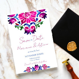 Reserve A Data Casamento de azulejos Espanhóis Talavera, cor-de-r