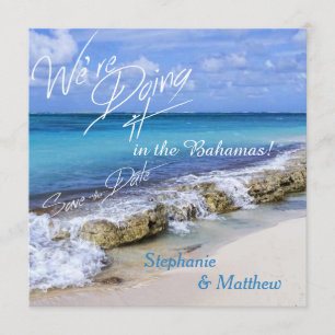 Reserve A Data Casamento de Bahamas Praia Salve a Data