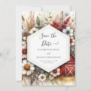 Reserve A Data Casamento de Barnyard mínimo personalizado