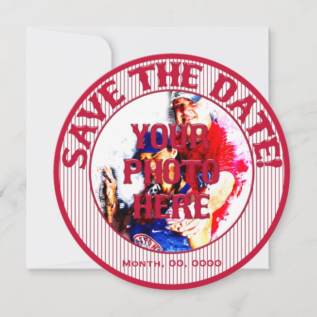 Reserve A Data Casamento de Baseball Save-The-Date-Modelo 01 (Frente)