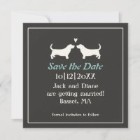 Casamento de Basset Hounds Salve a Data